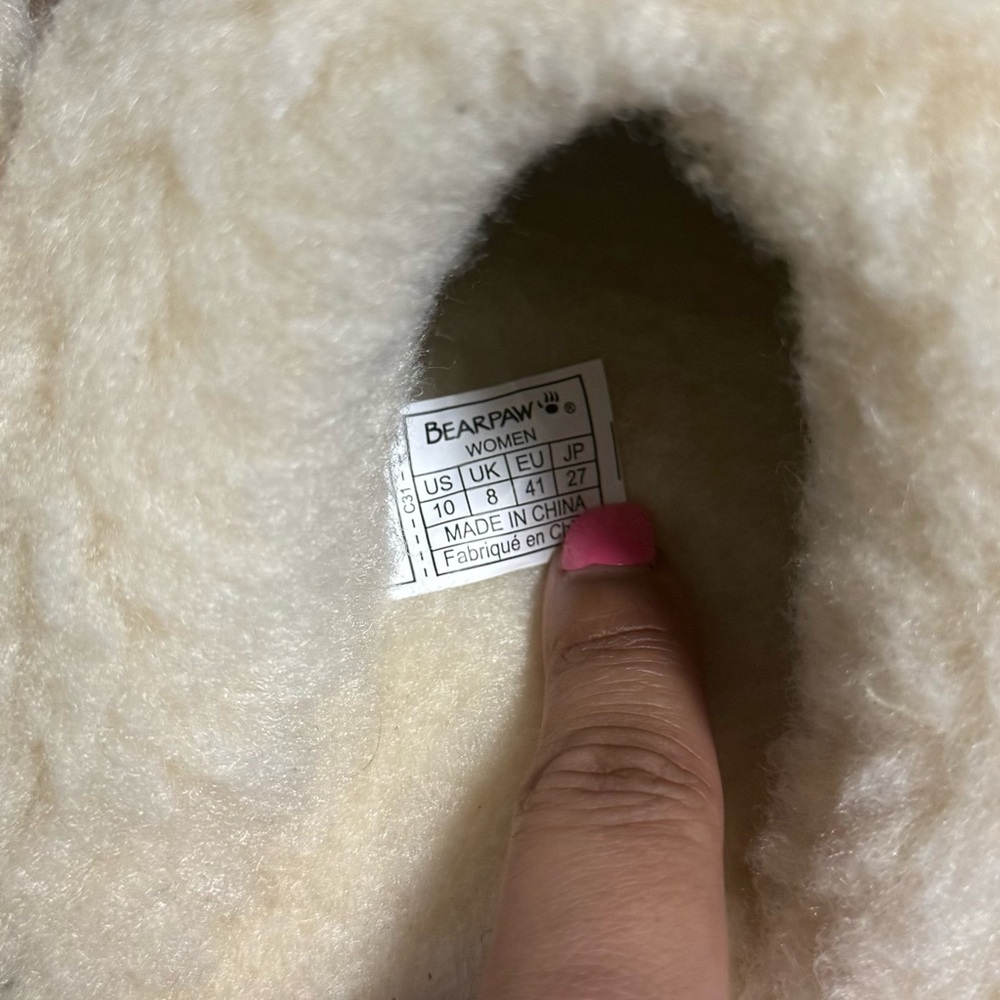 BearPaw Cream Fleece Lined Footwear - Picture 6 of 6
